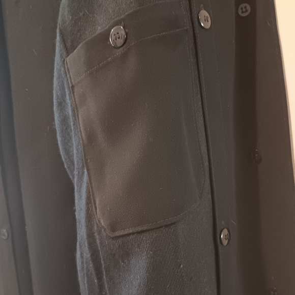 Worthington Women Size 18 Black Long Coat Hooded Hidden Button Down - Picture 8 of 10